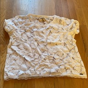 Abercrombie and Fitch white floral lace top
